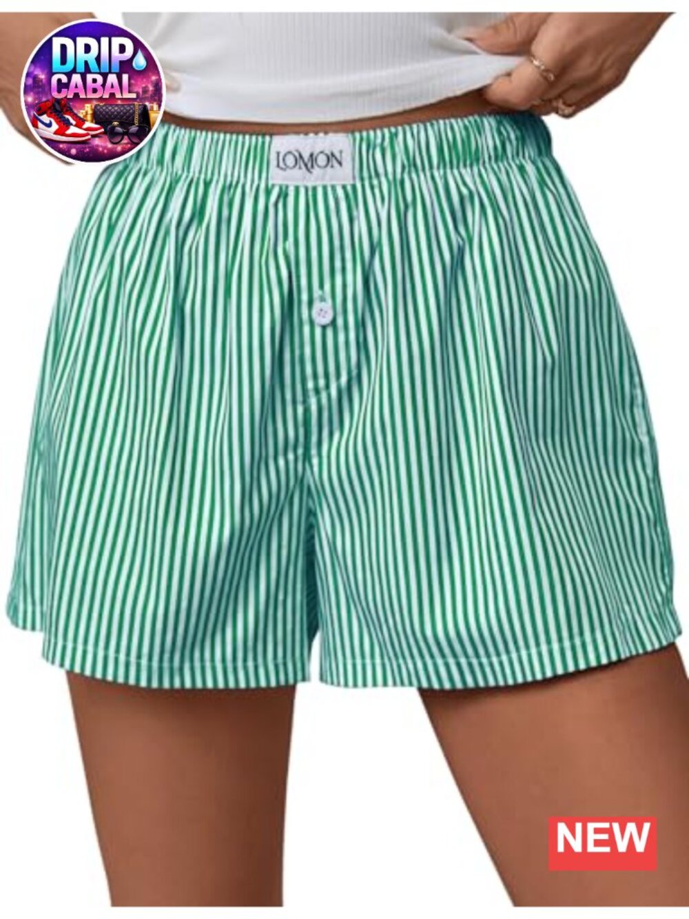 Women Boxer Shorts Casual Summer Pajama Lounge Cotton Stripe Bottoms